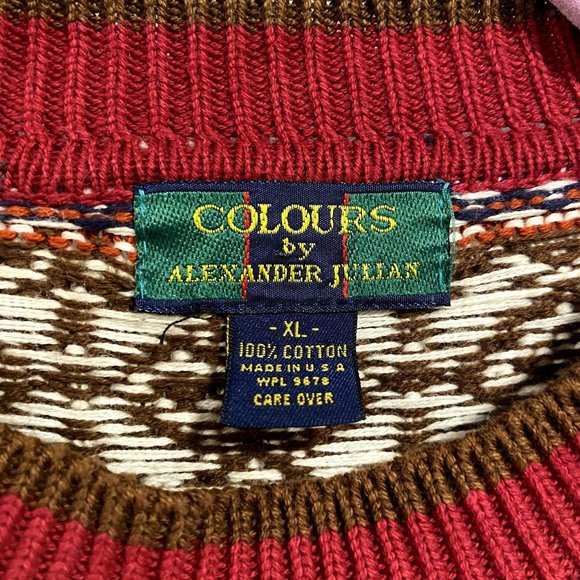 Colours by Alexander Julian Vintage Grandpa Style Sweater Size XL - Picture 2 of 8